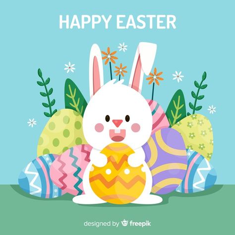 Happy easter background Free Vector | Free Vector #Freepik #vector #freebackground #freeflower #freefloral #freeleaf Kids Activity Book, Funny Easter Bunny, Easter Bunny Colouring, Easter Drawings, Easter Coloring Book, Easter Illustration, Easter Books, Easter Backgrounds, Easter Banner