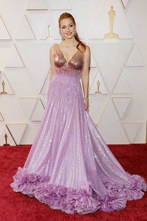 Oscars 2022: The most glamorous red carpet looks you need to see | HELLO! Jessica Chastain Oscar, Oscars 2022, Gucci Gown, Rita Moreno, Oscar Dresses, Custom Gown, Green Gown, Jessica Chastain, Academy Awards