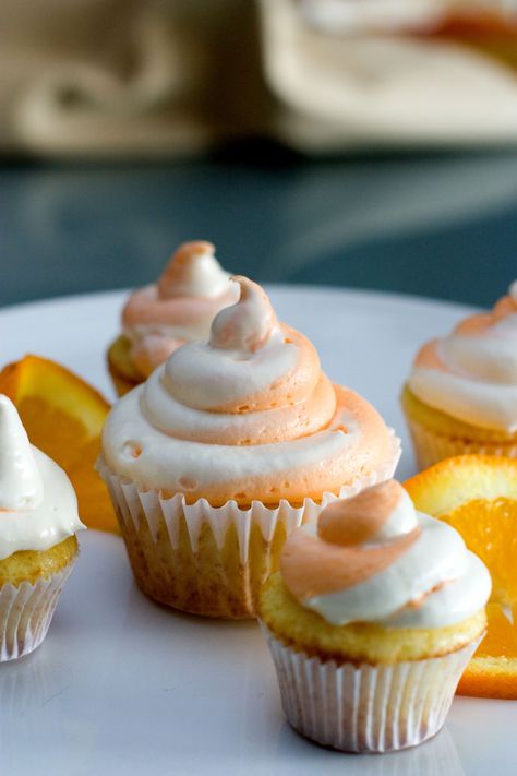 Dreamsicle Cupcakes, Orange Fluff, Pear And Almond Cake, Orange Cupcakes, Orange Dreamsicle, Pure Life, White Cake Recipe, Almond Cakes, Eat Dessert First