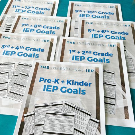 Free IEP Goal Bank for PreK-12 - The Intentional IEP Special Education Resource Teacher, Preschool Weekly Lesson Plans, Special Education Organization, Middle School Special Education, Life Skills Kids, High School Special Education, Special Education Elementary, Special Educational Needs, Elementary School Counseling