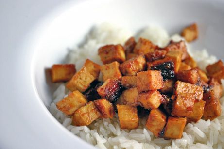 Baked Tofu with Mustard-Honey Glaze Honey Mustard Tofu, Honey Mustard Glaze, Kitchen Big, Sweet Dish, Baked Tofu, Gain Confidence, Honey Glaze, Vegetarian Cooking, Tiny Kitchen