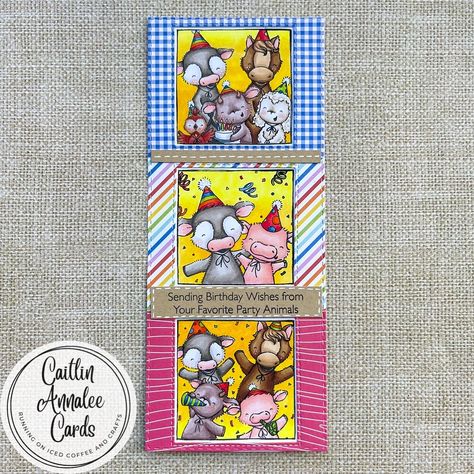 This slimline card is so bright and fun and features images from the MFT Stamps Happy Birthday Herd stamp set and Happy Patterns Paper Pad. Mft Happy Birthday Herd, Slimline Cards, Mft Stamps, Kids Birthday Cards, Paper Pads, My Favorite Things, Card Maker, Animal Party, Pattern Paper