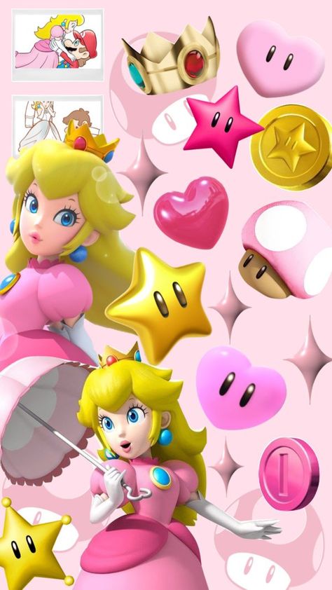 Peach Nintendo, Super Mario Peach, Peach Mario Bros, Princess Peach Party, Mario Bros Birthday Party Ideas, Mario Bros Cake, Princess Toadstool, Super Princess Peach, Peach Mario