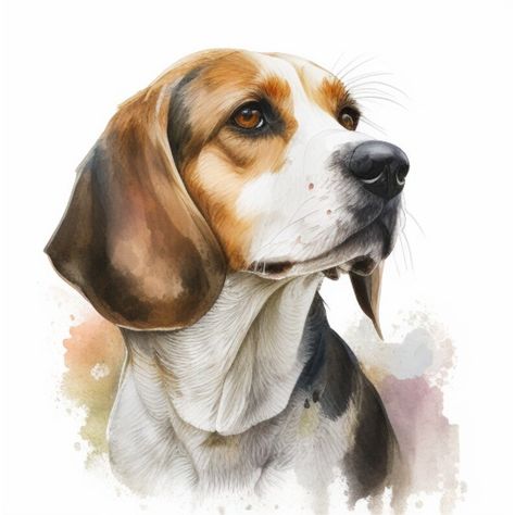 Dog Collage, Watercolor Dogs, Dog Watercolor Painting, Beagle Art, Fc Logo, Dog Watercolor, Dog Rocks, Animals Pictures, Animal Painting