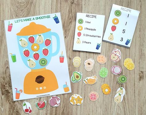 Make a Smoothie Counting, Pretend Play, Preschool Math Centers, Dramatic Play, Numbers 1-10 Count, Count activities for toddlers, Homeschool https://etsy.me/36cHD73 #makeasmoothie #countingactivity #pretendplay #preschoolmath #mathcenters #dramaticplay #numbers110count Home Learning Activities, Play Based Math Activities For Preschool, Restaurant Activities For Preschoolers, Number Preschool, Food Math Activities For Preschool, Food Counting Activities, Dry Erase Activities For Preschool, Pretend Cupcakes Dramatic Play, Preschool Center Ideas