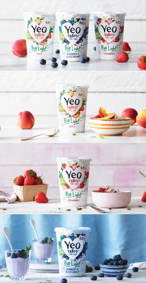 Bright, summery colours (Yeo Valley packaging design)  #packvertising #branding #packagingdesign Frozen Yogurt Ideas, Parfait Packaging, Yogurt Packaging Design, Yoghurt Packaging, Yogurt Packaging, Ice Cream Packaging, Milk Packaging, Luxury Packaging Design, Yogurt Breakfast