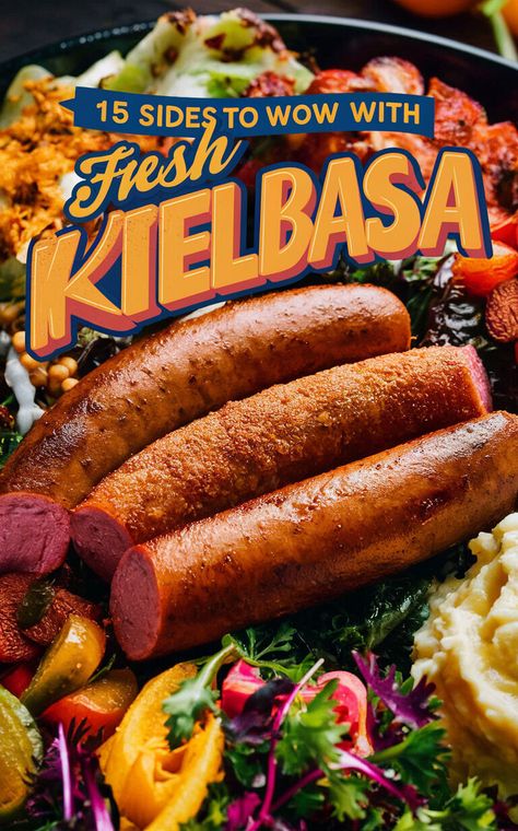 Discover the perfect pairings for fresh kielbasa! 🌭🍴 #kielbasa #dinnerideas Lamb Lollipops, Steak Side Dishes, Healthy Probiotics, Sausage Stuffed Zucchini, Open Faced Sandwich, Creamy Coleslaw, Indulgent Food, Pickled Beets, Cheese Topping