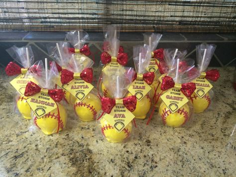 Softball Treats, Softball Party Favors, Softball Birthday Parties, Softball Team Gifts, Softball Coach Gifts, Softball Party, Team Snacks, Softball Crafts, Senior Softball