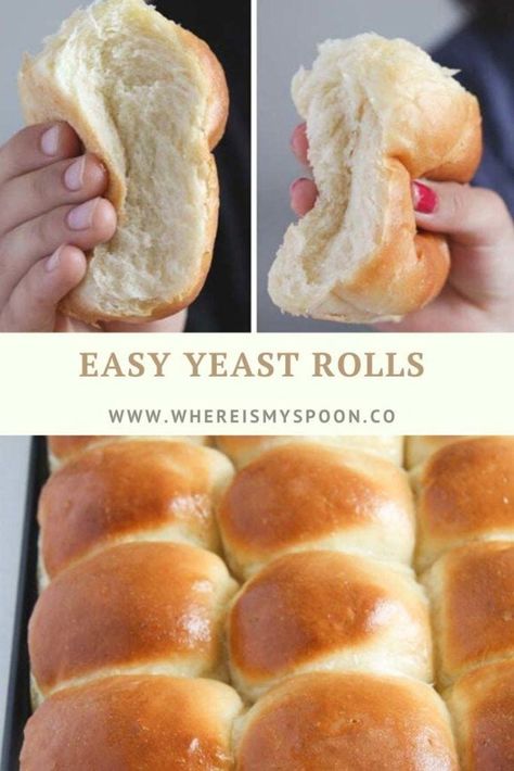 Homemade Rolls Easy, Yeast Rolls Easy, Recipe For Dinner Rolls, Easy Yeast Rolls Recipe, Dinner Rolls Recipe Homemade, Best Yeast Rolls, Homemade Yeast Rolls, Homemade Yeast, Yeast Rolls Recipe