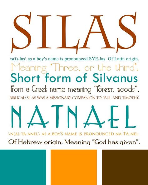 Silas' first & middle names defined, designed & framed for his bedroom. www.mulnixfamilyadoption.blogspot.com Silas Name Meaning, Middle Names, Middle Name, Name Meaning, Names With Meaning, Boy Names, Baby Names, Baby Stuff, Meant To Be