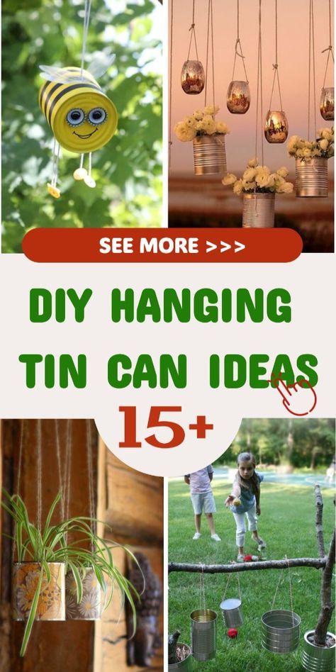 Tin Can Bird House Diy, Recycled Tin Can Crafts, Tin Can Flowers Diy, Crafts Using Tin Cans, Metal Can Crafts, Tin Can Garden Ideas, Tin Can Crafts Diy, Reuse Tin Cans, Tin Can Ideas