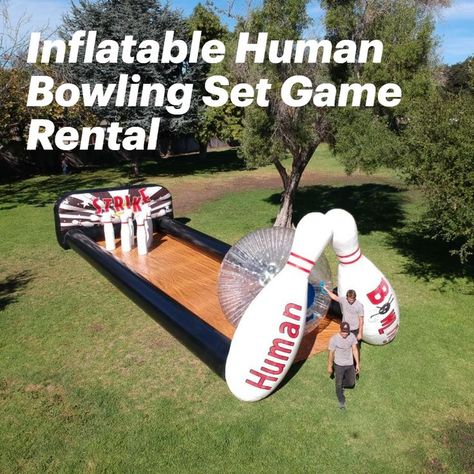 Inflatable Human Bowling Set Game Rental from Let's Party Salinas. Party rentals available in the San Francisco Bay area. #partyrentals #eventrentals #sportsrentals #bowling #humanbowling Life Size Bowling, Human Bowling, Party Rental Ideas, Rental Ideas, Chippers, Sport Games, Set Game, Xmas List, Sports Game