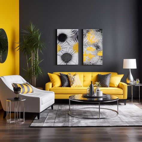 Yellow Livingroomideas, Yellow Living Room Decor, Yellow Decor Living Room, Decor Color Palette, Home Decor Shelves, Yellow Room, Yellow Living Room, Yellow Home Decor, Yellow Decor