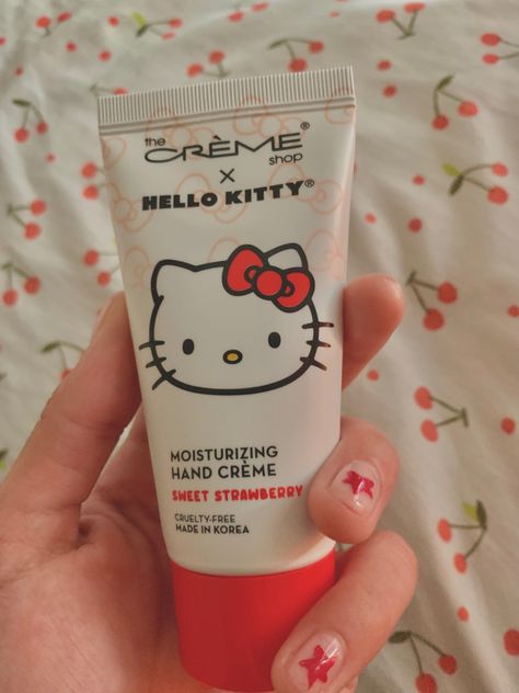 Hello Kitty Makeup, Hello Kitty Aesthetic, Cream Aesthetic, Digital Closet, Facial Skin Care Routine, Healthy Lifestyle Inspiration, Hello Kitty Items, Hand Lotion, Self Improvement Tips