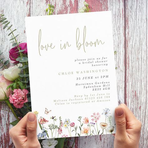 Flower Bridal Shower Theme, Love In Bloom, Colorful Wedding Invitations, Bridal Shower Inspo, Wedding Shower Themes, Boho Watercolor, Bridal Shower Inspiration, Bridal Shower Flowers, Flowers Love