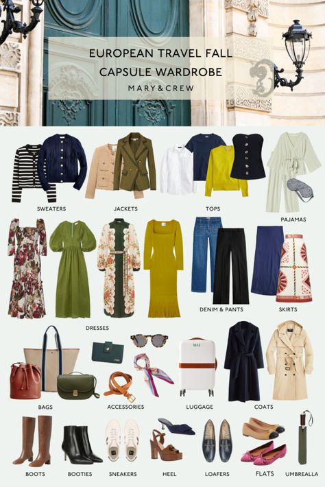 Fall Travel Capsule Wardrobe Travel Capsule Wardrobe Fall, Fall Vacation Outfits, Capsule Packing, Scotland Fall, Travel Capsule Wardrobe Summer, European Cruise, Packing Wardrobe, Ultimate Packing List, Trip Packing