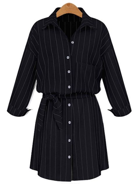 Casual Batwing Single Breasted Sleeve Long Line Shirt Online - NewChic Batwing Sleeve Top, Linen Cardigan, Long Sleeve Striped Top, Striped Shirt Dress, Belted Shirt Dress, Black Long Sleeve Top, Short Sleeve Mini Dress, Tie Blouse, Floral Print Shorts