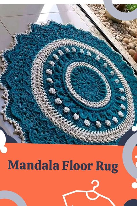 Free Mandala Floor Rug Pattern Crochet Mandala Rug, Crochet Blanket Free Pattern, Circle Patterns, Rug Crochet, Mandala Rug, Mandala Patterns, Creative Circle, Beautiful Mandala, Crochet Mandala Pattern