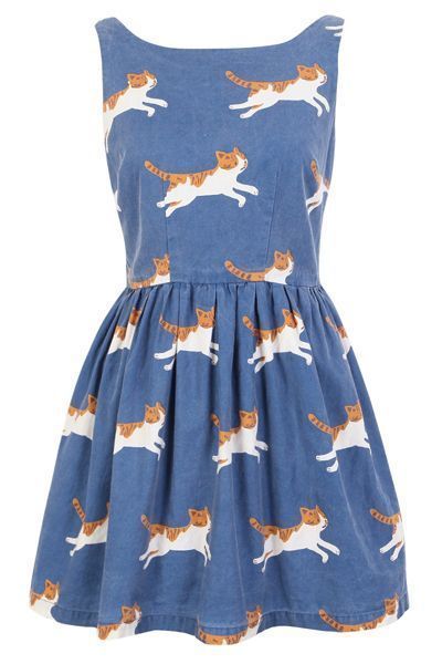 Pinterest Retro Cocktail Dress, Cat Print Dress, Victorian Jacket, Retro Inspired Dress, Blue Colour Dress, Retro Style Dress, Quirky Fashion, Blue Cocktail Dress, Cat Dresses