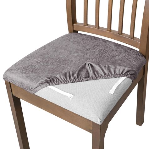 PRICES MAY VARY. [High-Density Fabric]:FORCHEER PU dining chair seat cover is made of High elasticity PU hot stamping technology,Stretchable lycra jacquard material,stretch that recovers quickly.and the inside is made of 92% polyester fiber and 8% spandex, which has high elasticity, good gloss and super durability. The strap design makes the cushion cover more firm and not easy to fall off. The chair cover adopts a unique dyeing process with good color fastness and is not easy to fade. [Size of Colored Dining Room Chairs, Reholster Dining Chair, Recovering Chair Cushions, Kitchen Chair Fabric Ideas, Recovering Dining Room Chairs, Recovered Dining Chairs, Dinning Chair Covers, Black Kitchen Chairs, Fabric Kitchen Chairs