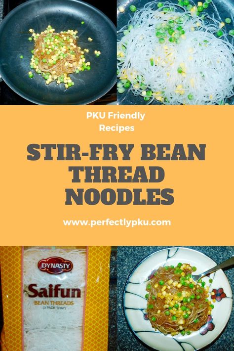 Pku Food, Bean Thread Noodles, Pku Recipes, Stir Fry Beans, Glass Noodles Recipe, Bean Noodles, Fried Beans, Work Food, Macaroni Recipes