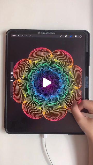 Procreate Tips on Instagram: "Amazing video by @thecreativebix Mandala Monday! 

There’s something so satisfying about doodling mandalas! For this one, I tried to keep the main design pretty simple, and just drew lots of little lines within each section. After a while, you don’t even have to think about it, so if you ever need a stress reliever, doodling mandalas is always a good option 😊

🖌 Sadie Brush
🎨 Neon Rainbow Color Palette
**Shop link in bio**
.
.
.
.
.
#procreate #mandala #procreatehacks #procreateart #procreatetutorial #procreatebrushes #procreatedoodle #doodledaily #dailydoodles #digitalillustrations #satisfyingart #ipadart #ipadillustration #padprocreate #digitaldrawings #doodleart #doodleartist #creativedrawing #ipaddrawings #mandaladrawing #processart #processvideo #artti Easy Procreate Drawings, Mandala Procreate, Rainbow Color Palette, Procreate Tips, Doodle Videos, Free Brushes, Procreate Brushes Free, Procreate Tutorial, Ipad Drawings