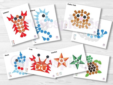 Grapat Mandala Printables, Grapat Mandala Ideas, Starfish Activities, Grapat Mandala, Summer Sensory, Activity For Preschool, Pattern Activities, Sensory Crafts, Open Ended Play