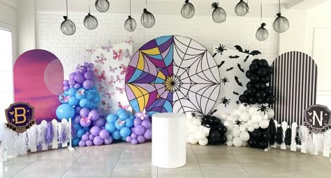 Wednesday And Enid Bday Party, Wednesday And Enid Birthday Party Decorations, Wednesday Enid Birthday Party, Wednesday Party Decor, Wednesday And Enid Birthday Party, Wednesday Decoration Party, Wensday Adams Party Ideas, Wednesday Birthday Party, Wednesday Addams Party Ideas