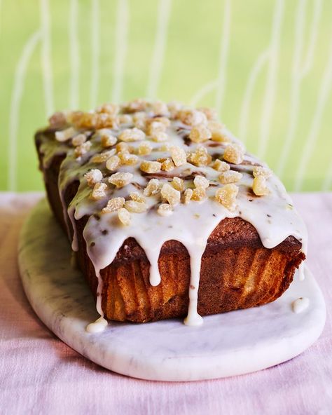 Gooseberry and ginger loaf cake - delicious. magazine Almond Loaf Cake, Ginger Loaf Cake, Almond Loaf, Summer Baking Recipes, Ginger Loaf, Gooseberry Recipes, Panna Cotta Recipe, Tray Bake Recipes, Ginger Cake