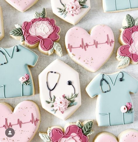 Happy Birthday Nurse, Nursing Cookies, Medical Cookies, Happy Nurse, Nurse Cookies, Happy Nurses Day, Nurse Day, Nurse Appreciation Week, Cookie Business