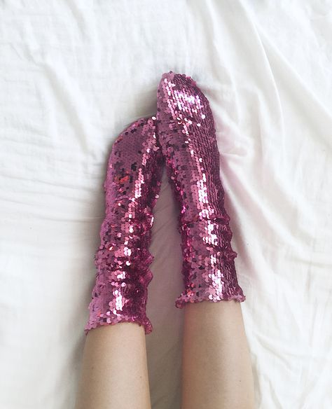 Sequin socks fuchsia pink mood sparkle glitter wow Sequin Socks, Aesthetic Morado, Bling Socks, Lolirock Aesthetic, Glitter Socks, Sequin Shoes, Fishnet Socks, Glittery Wallpaper, Creative Clothes