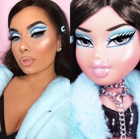 Bratz Eye Makeup, Bratz Inspired Makeup, Bratz Doll Makeup, Bratz Makeup, Eye Makeup For Hooded Eyes, Make Up Designs, Pride Makeup, Halloween Eye Makeup, Face Art Makeup