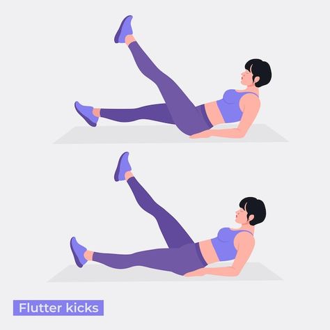 Vector flutter kicks exercise woman work... | Premium Vector #Freepik #vector #gym-equipment #woman-training #fitness #gym-illustration Flutter Kicks Exercise, Gym Illustration, Woman Workout, Flutter Kicks, Aerobic Exercise, Workout Fitness, Fitness Gym, Premium Vector, Gym Equipment