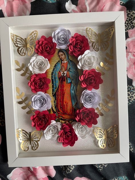 Custom Shadow Box, Cricut Creations, Virgin Mary, Box Frames, Shadow Box, Cricut, Room Decor, Frame, Quick Saves