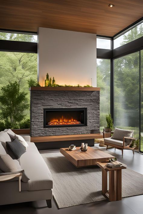 23 Stunning Living Room Electric Fireplace Ideas for a Cozy Retreat - PortablePowerGuides Fireplace Led Lighting Ideas, Living Room Electric Fireplace Ideas, Living Room Electric Fireplace, Led Lighting Ideas, Electric Fireplace Ideas, Contemporary Electric Fireplace, Electric Fireplace Living Room, Indoor Electric Fireplace, Fireplace Ideas