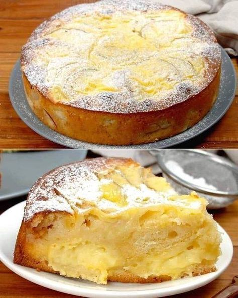 Apple Custard Cake, Vegan Custard, Custard Cake Recipes, Apple Custard, Custard Apple, French Apple Cake, Dessert Parfait, Torte Cupcake, Custard Cake