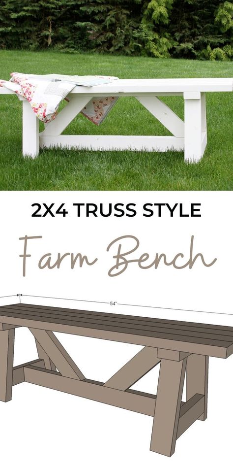 Outside Table And Bench, Diy Farmhouse Bench, Farm Bench, Farm Furniture, Farmhouse Bench Diy, Barn Table, Sand Projects, Diy Wood Bench, Diy Stool