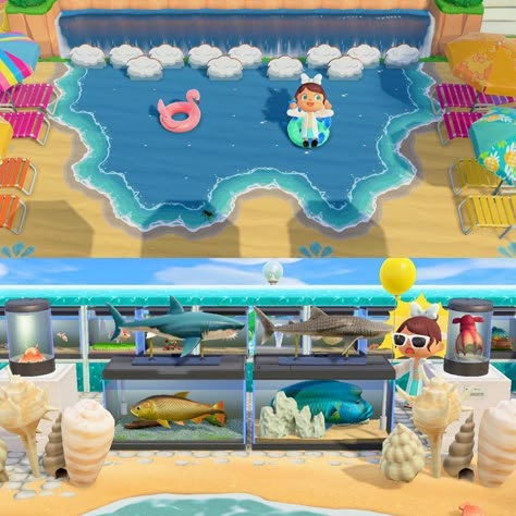 Tropical Animal Crossing Island, Acnh Tropical Island Ideas, Tropical Island Acnh, Tropicore Acnh, Animal Crossing Tropical Island, Acnh Holiday, Acnh Mermaid, Acnh Tropicore, Loving Room Ideas