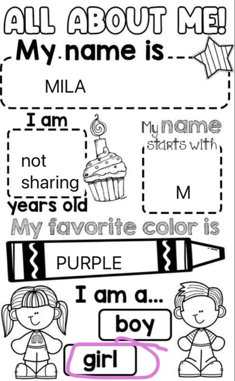 2024 Classroom, All About Me Preschool, All About Me, All About Me!, About Me, Favorite Color, Preschool, Color, Pre School