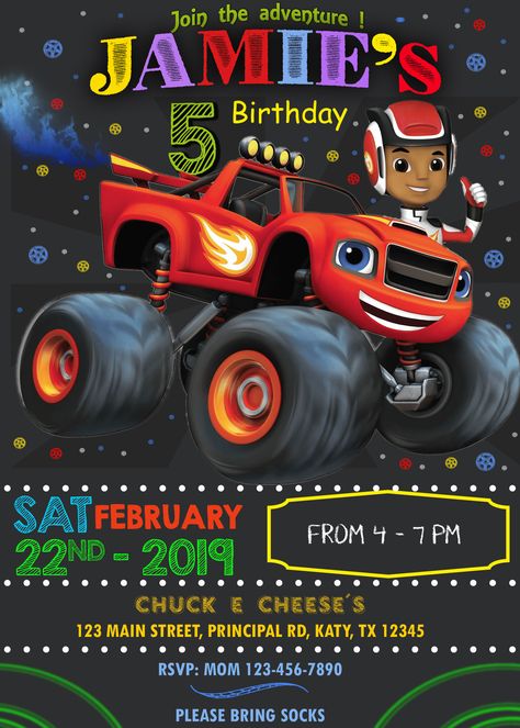 Blaze And The Monster Machines Birthday Printables, Blaze Party Ideas, Blaze Birthday Party Ideas, Blaze And The Monster Machines Birthday, Blaze Invitations, Blaze Birthday Party, Blaze Party, Blaze And The Monster Machines Party, Blaze Birthday