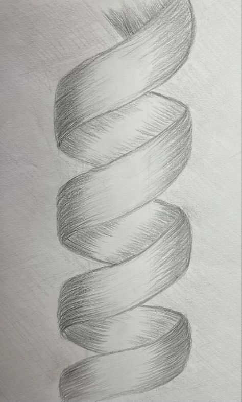 Spiral Sketch, Spiral Drawing, Cathedral Art, Shading Drawing, Shading Techniques, Pencil Shading, Easy Doodles Drawings, Ribbon Art, Creative Drawing