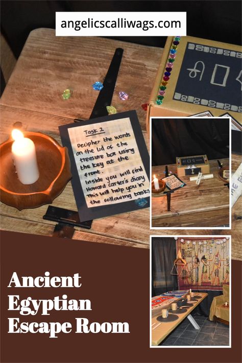 Ancient Egypt Escape Room, Egyptian Party Games, Egyptian Escape Room Diy, Egyptian Escape Room, Night At The Museum Birthday Party, Egypt Birthday Party, Egypt Escape Room, Ancient Egypt Party, Egyptian Birthday Party