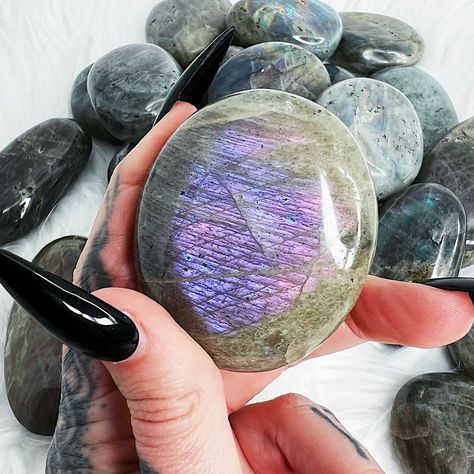 The only thing that could make purple Sunset Labradorite better is if it also came in leopard print 💟💜💟💜 Goddess Awakening, Dark Sister, The Crone, Dragon Eggs, Virgo Season, Magical Powers, Purple Sunset, Purple Gems, Magical Power