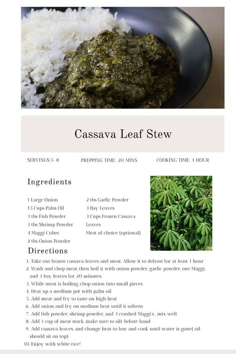 Want to know how to make Hako Bantara, also known as Cassava Leaf Stew? #hakoBantara #Cassava #CassavaLeafStew #WestAfricanFood Cassava Benefits, Casava Leaf Recipe, Cassava Leaf Recipe, Cassava Leaves Recipe, Cassava Noodles Recipe, Cassava Leaf Stew, Ghana Banku And Okro Soup, Liberian Cassava Leaf Recipe, Spinach Stew Ghana Recipe