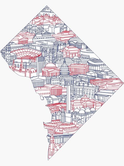 "Washington DC Skyline Art" Sticker by townsvilleart | Redbubble Washington Dc Stickers, Washington Dc Drawing, Washington Dc Tattoo Ideas, Washington Dc Tattoo, Washington Dc Flag, Washington Dc Art, Washington Dc Skyline, Washington Dc Map, Clock Tattoo Design