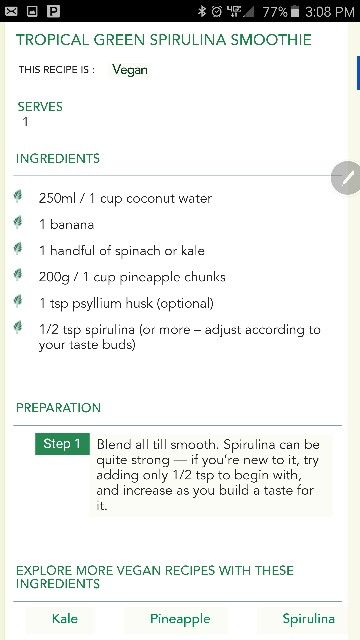 Spiriluna Recipe, Raw Eating, Spirulina Smoothie, Tropical Green, Eat Your Heart Out, Healthy Liver, Eating Raw, Coconut Water, Fun Drinks