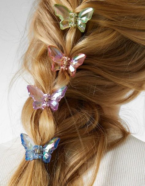 Hair Acessories, Hair Tie Accessories, Hair Accessories Collection, Clip Hairstyles, Peinados Fáciles Para Cabello Corto, Butterfly Hair Clip, Hair Accessories Clips, Butterfly Clips, Butterfly Hair