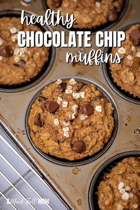 Made with whole grains and naturally sweetened, these oatmeal chocolate chip muffins are light, tender, and studded with chocolate chips. Healthy Pumpkin Recipes Low Calories, Healthy Pumpkin Chocolate Chip Muffins, Pumpkin Chocolate Chip Muffin Recipe, Healthy Chocolate Chip Muffins, Oatmeal Chocolate Chip Muffins, Pumpkin Recipes Healthy, Pumpkin Recipes Easy, Pumpkin Chocolate Chip Muffins, Healthy Chocolate Chip