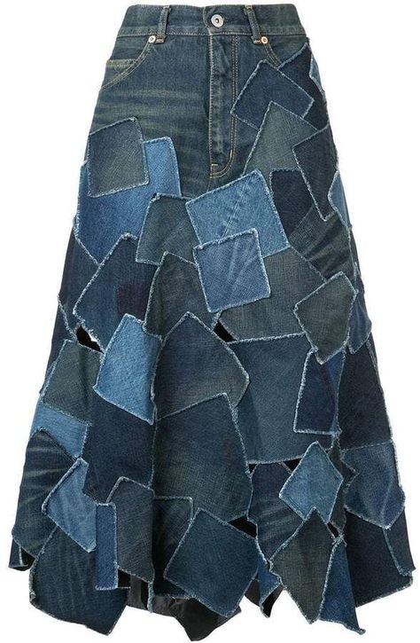 Återvinna Jeans, Diy Denim Skirt, Ropa Upcycling, Patchwork Denim Skirt, Upcycle Clothes Diy, Blue Jeans Crafts, Denim Skirt Outfits, Denim Inspiration, Denim Ideas