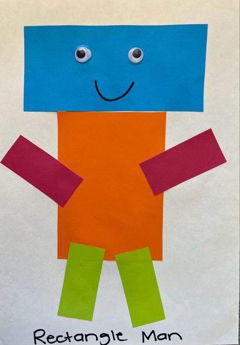 Preschool Shape Crafts Art Projects, Rectangle Projects For Preschoolers, Square Preschool Craft, Rectangle Shape Crafts For Preschool, Rectangle Activity For Preschool, Rectangle Art Preschool, Rectangle Preschool Crafts, Square Activity Preschool, Shape Craft Preschool